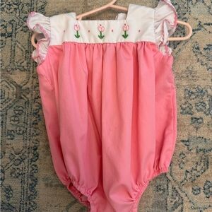 Charming Pink Romper with Floral Details